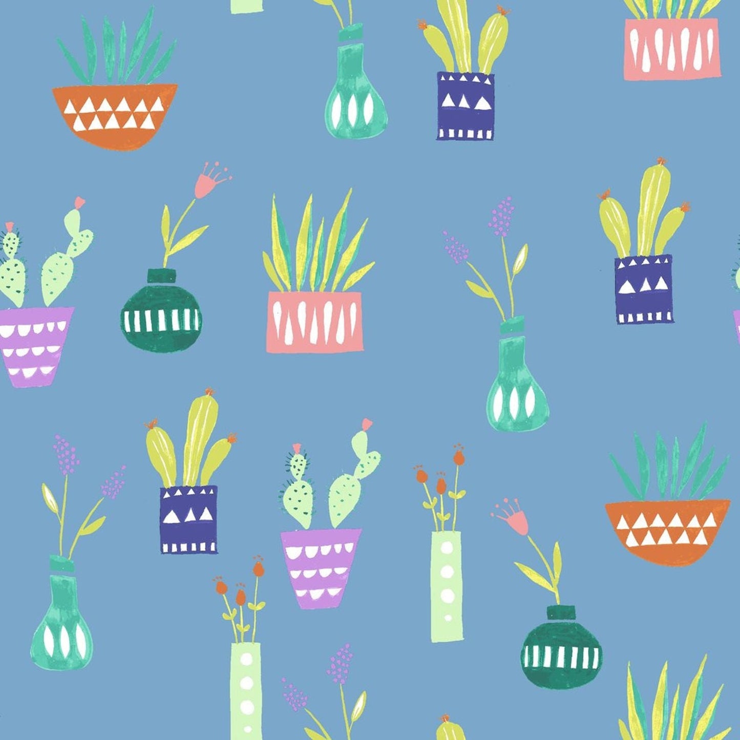 Organic cotton, Plant Fabric, Cactus, Succulents, Quilting Cotton, Monaluna, Saturday