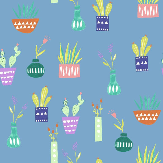 Organic cotton, Plant Fabric, Cactus, Succulents, Quilting Cotton, Monaluna, Saturday