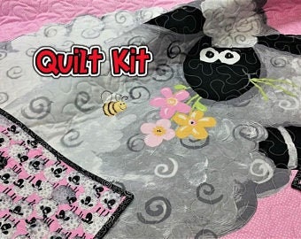 Quilt Kit, Baby Girl, Easy Quilt Project, DIY, Baby Shower Gift, Pink