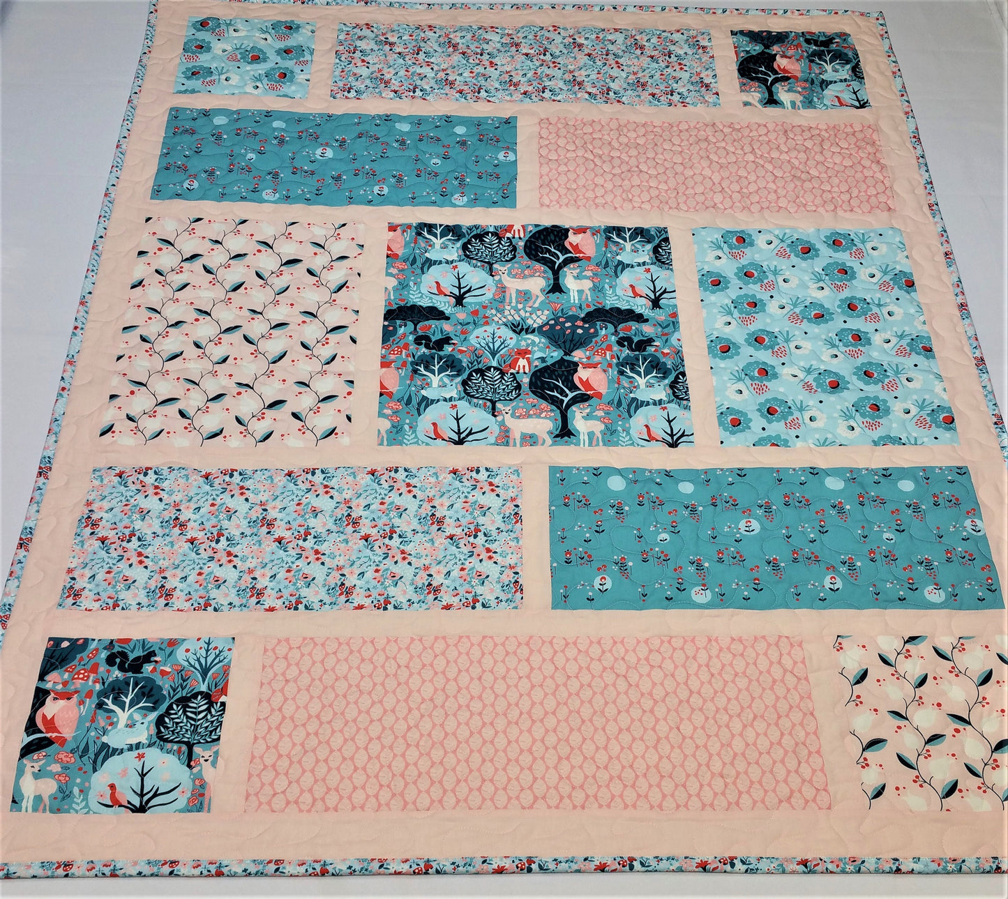 Organic Quilt Kit, Girl, Baby Quilt Kit, Lap, Floral, Modern Love, Do It Yourself, DIY