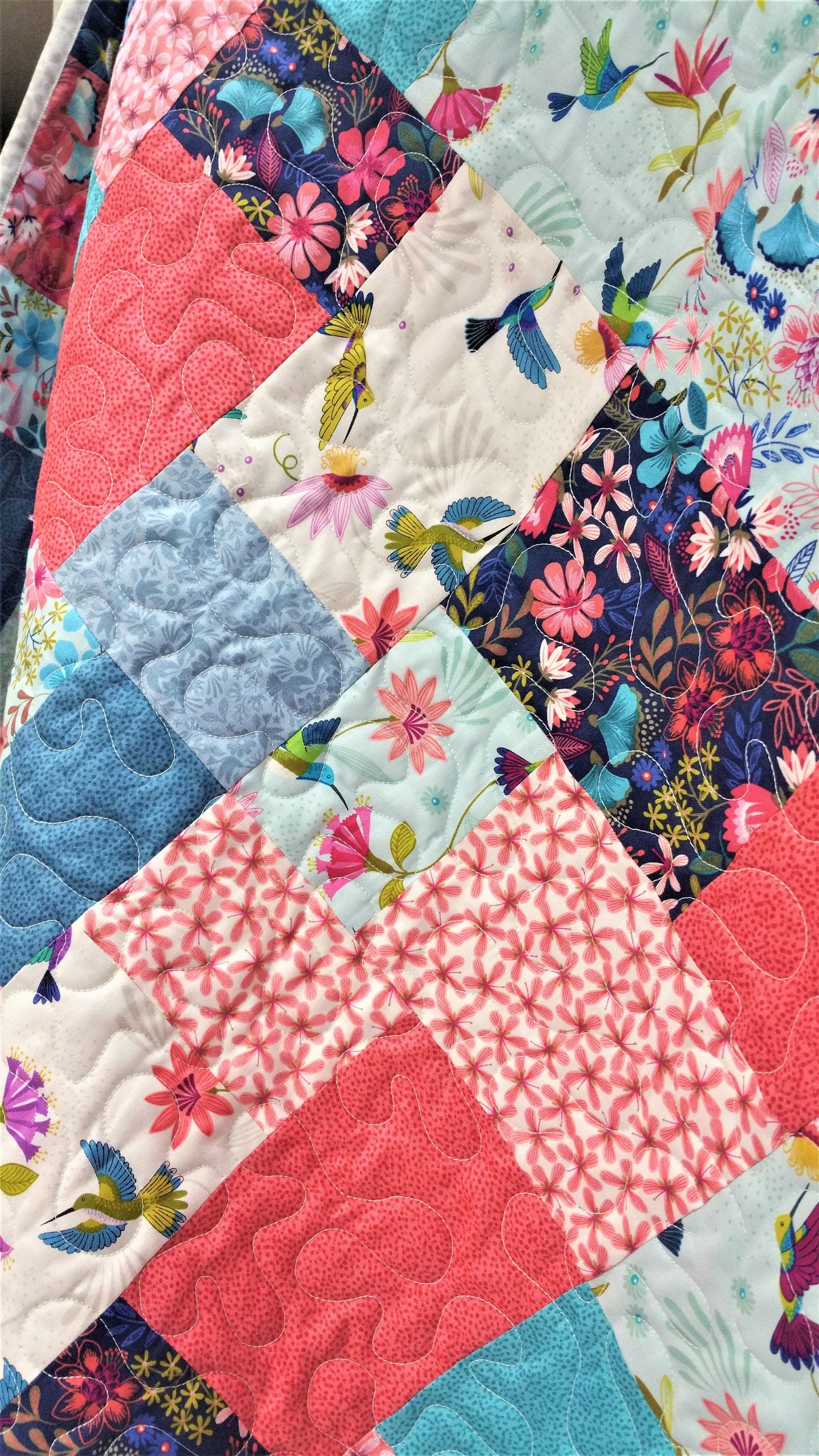 Quilt Kit, Hummingbird Quilt Kit, Baby Girl, Lap Quilt, DIY