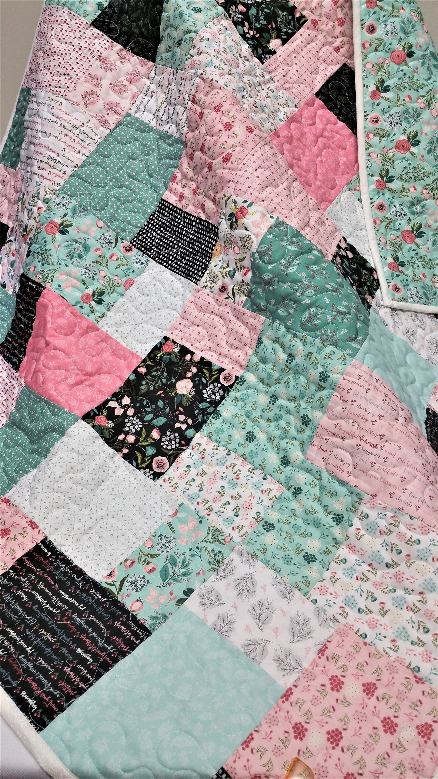 Baby Quilt Kit, Girl Quilt Kit, Baby, Lap, Floral, Modern, Do It Yourself, DIY