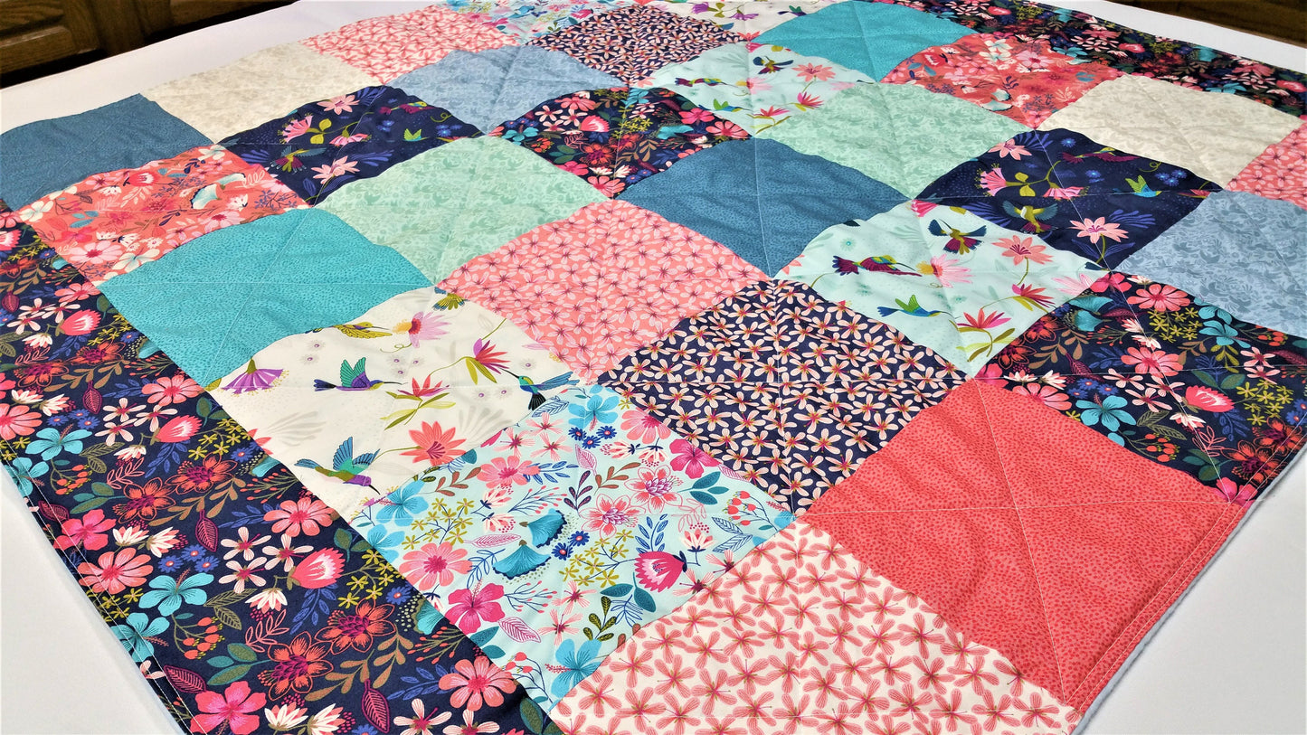 Quilt Kit, Hummingbirds, Baby, Girl, Lap Quilt, DIY quilt project