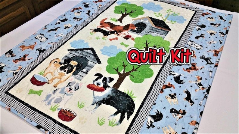 Dog Quilt Kit, Baby, Toddler, Gender Neutral, Quilts, Boy, Girl, Nursery