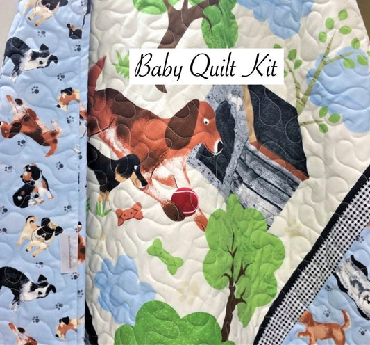 Dog Quilt Kit, Baby, Toddler, Gender Neutral, Quilts, Boy, Girl, Nursery